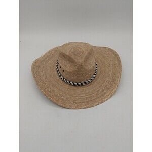 D'avila Palm Straw Black & White Rope Western Hat Made In Mexico Size 59-7 3/8